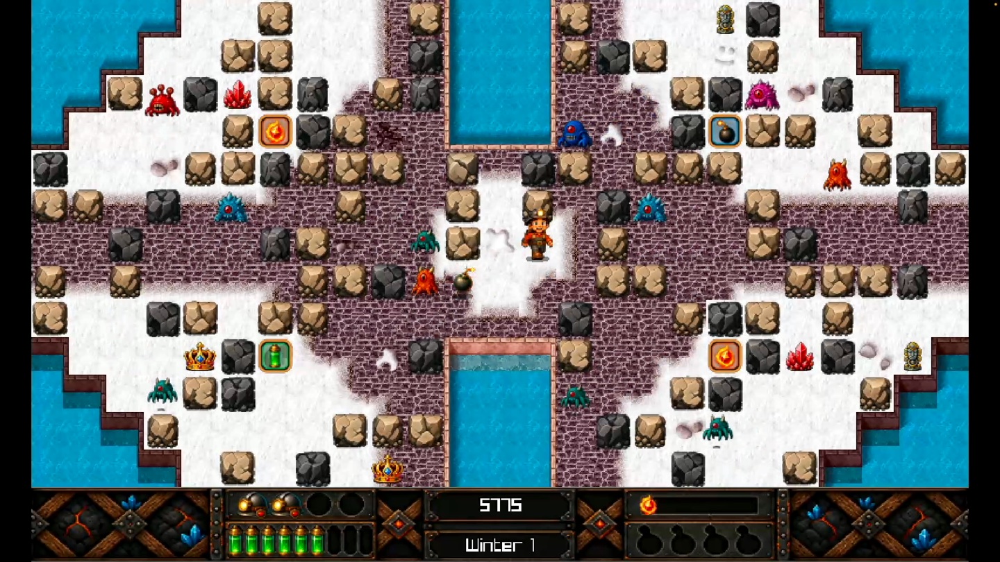 CaveRace 2 gameplay in a winter cave