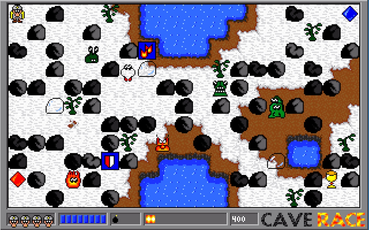 Aliens approaching the Miner in a winter cave